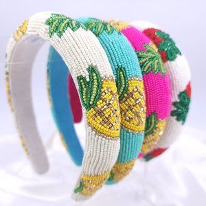 Seedbead headband, Padded headband, hair accessories, handmade, made in India,